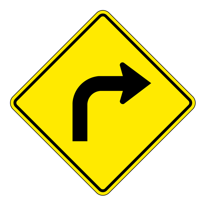 WA2R, OVERSIZED Right Sharp Curve, 75x75cm