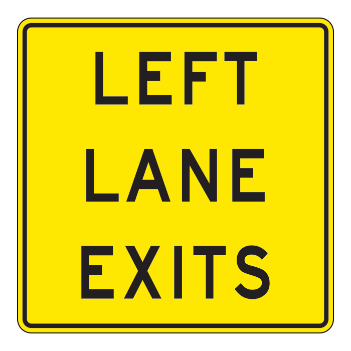 WA56L, Left Lane Exits Tab, 90x90cm