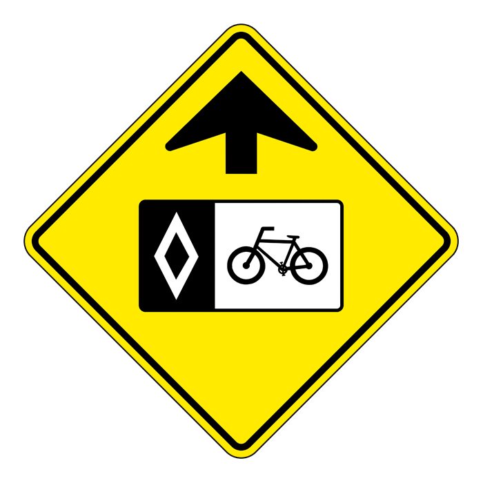 WB10, Bike Lane Ahead, 60x60cm