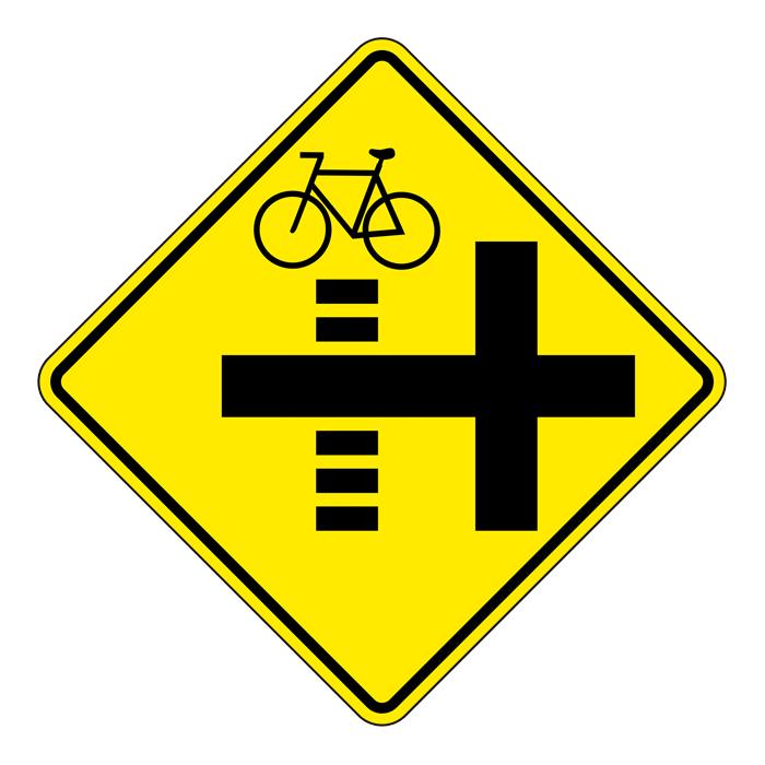 WC37L, Left Bicycle Trail Crossing, 60x60cm