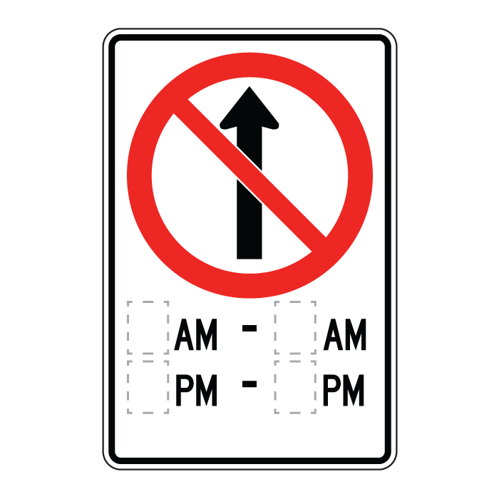 RB10A, No Straight Through With Restrictions, 60x90cm