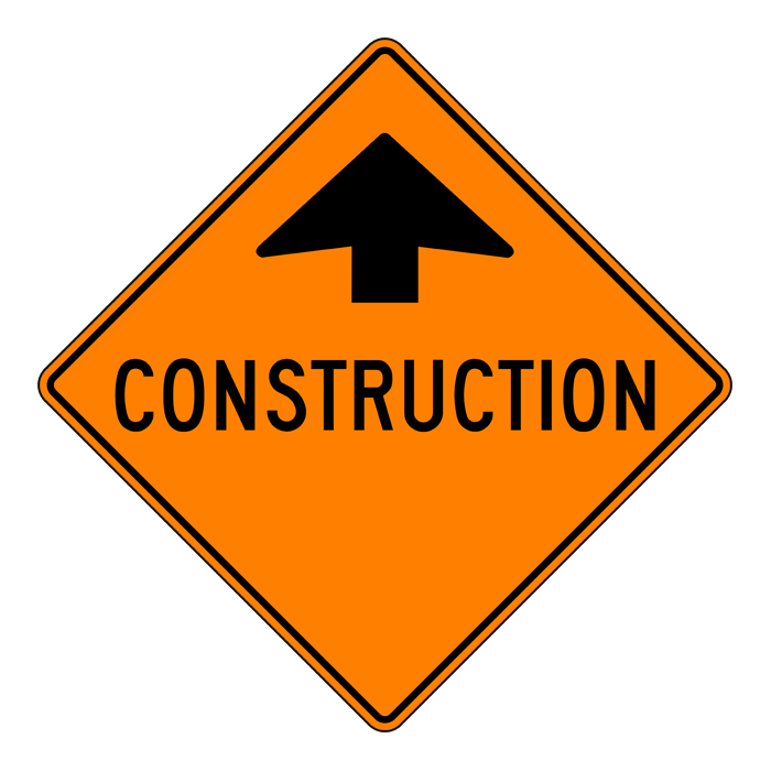 TC1, OVERSIZED Construction Ahead, 120x120cm, Diamond Grade