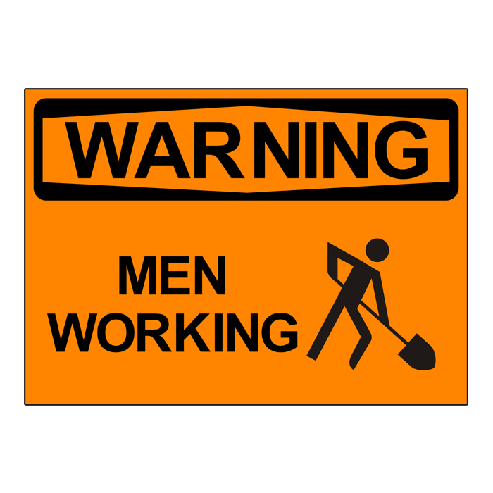 WS10 OSHA Warning Men Working