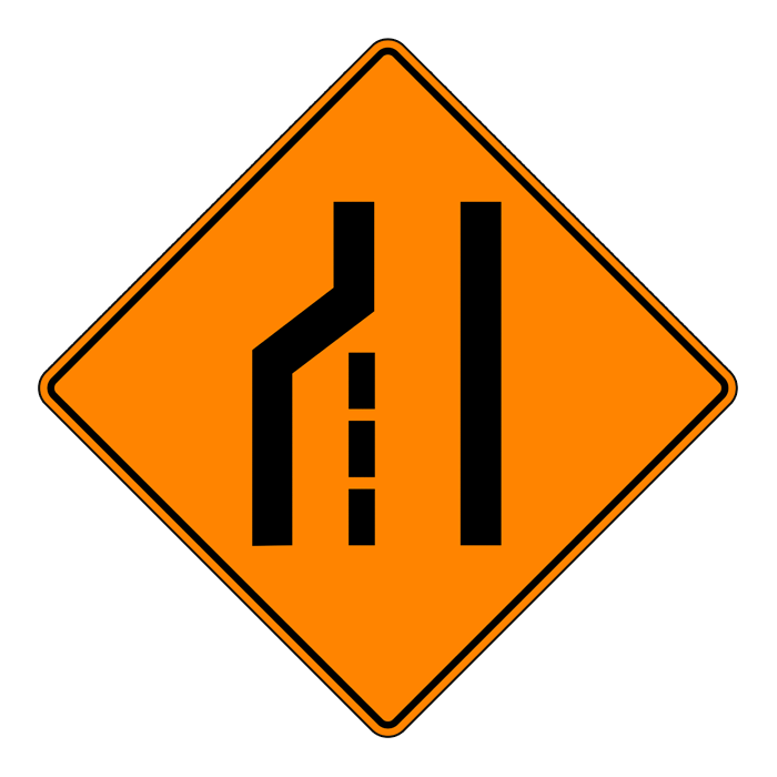 Roll Up Sign, TC3L Left Lane Closed