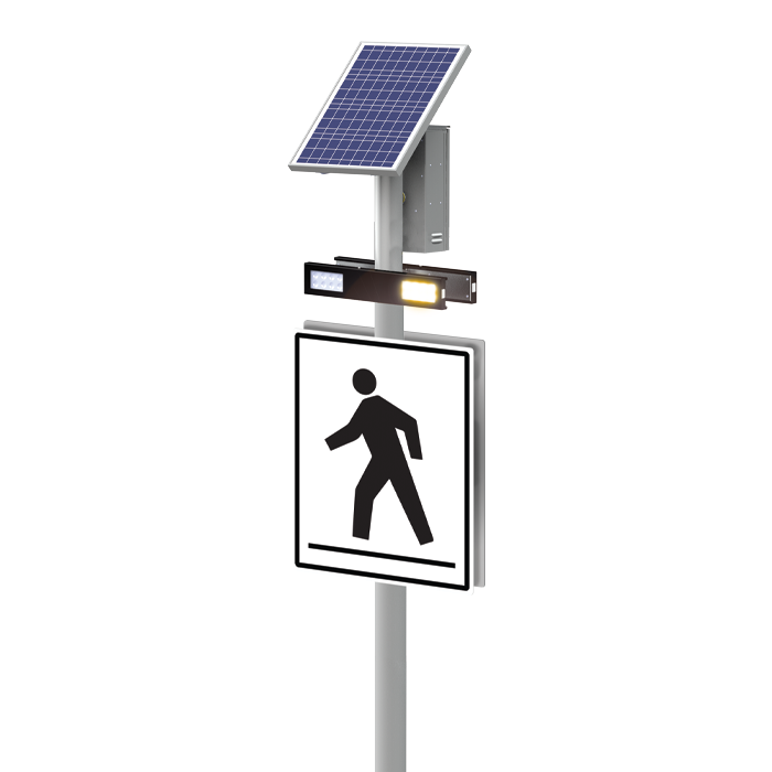 SC315-G, RRFB Dual Light Bars (Black), 50 W Side of Pole Mount, Polara INX Audible Push Button