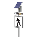 SC315-G, RRFB Dual Light Bars (Black), 50 W Round 3.5 - 4.5" OD Top Post Mount, Polara INX Audible Push Button