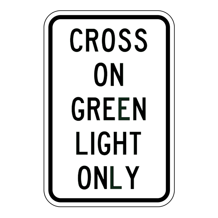RA6, Cross On Green Light Only, 30x45cm, High Intensity