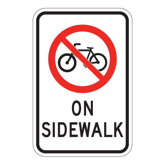 RB104, Cycling Prohibited on Sidewalk, 30x45cm
