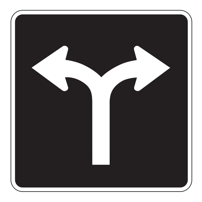 RB45, OVERSIZED Left Or Right Turn Only, 75x75cm