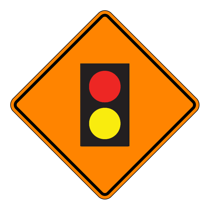 TC23A, OVERSIZED Remote Control Device Ahead, 75x75cm, High Intensity Grade