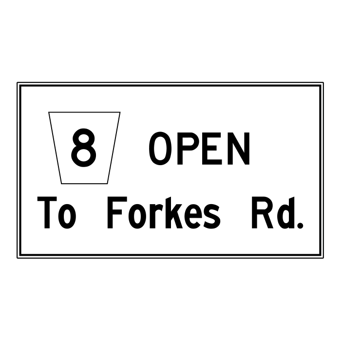 TC61, New Roadway Open, 210x120cm, High Intensity Grade, 1/2" MDO