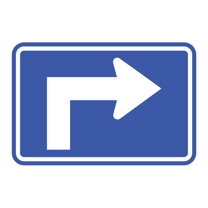 M300R, Directional Arrow Ahead Right, 45x30cm