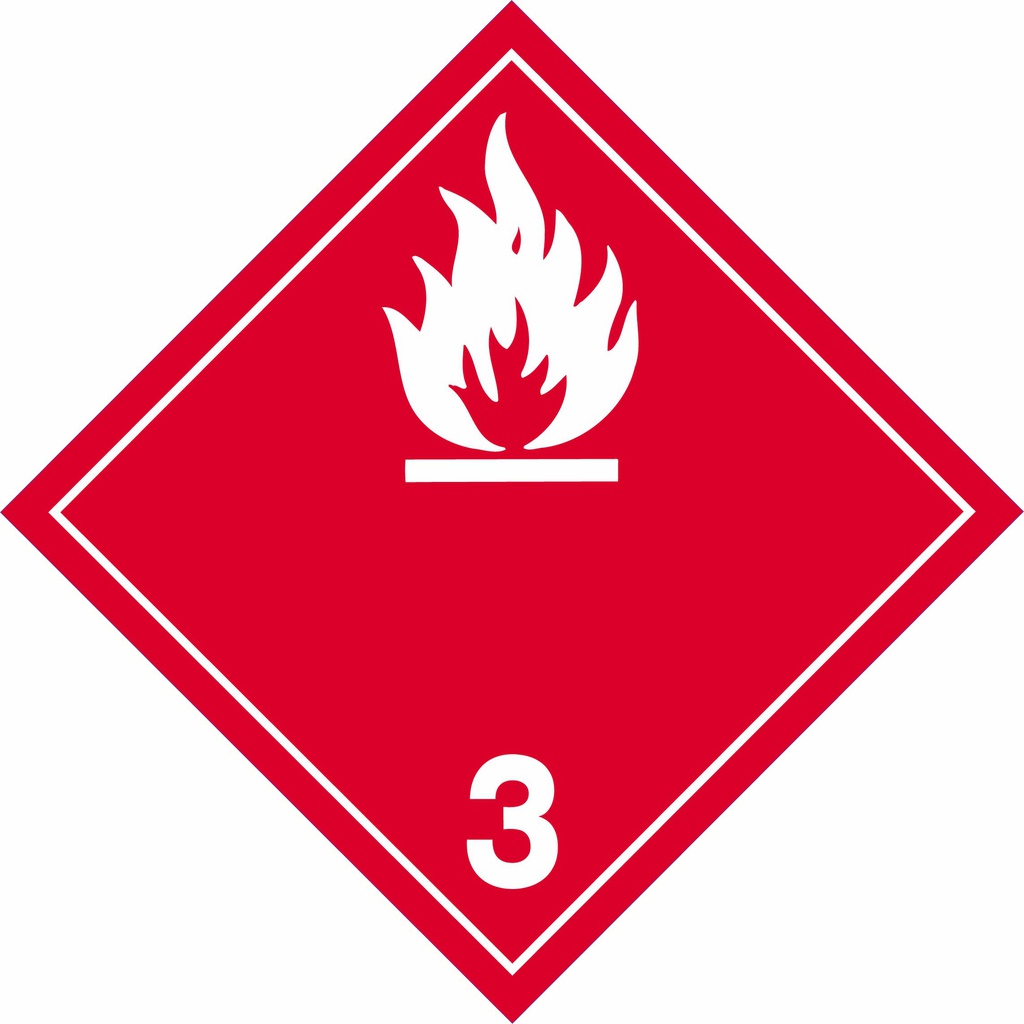Flammable 3 Placard Reflective 10 3/4&quot; x 10 3/4&quot;