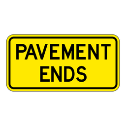 WA25T, Pavement Ends Tab, 60x30cm