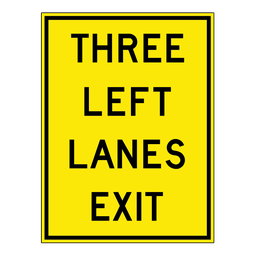 WA58L, Three Left Lanes Exit, 90x120cm