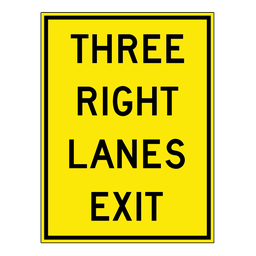 WA58R, Three Right Lanes Exit, 90x120cm