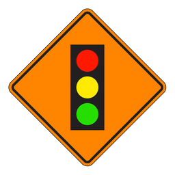TC23, OVERSIZED Traffic Signals Ahead, 75x75cm, High Intensity Grade