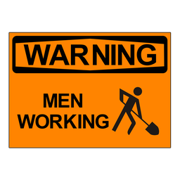 WS10 OSHA Warning Men Working