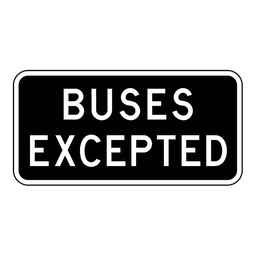 RB10T, Buses Excepted Tab, 60x30cm