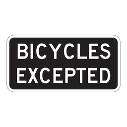 RB17T, Bicycles Excepted Tab, 60x30cm