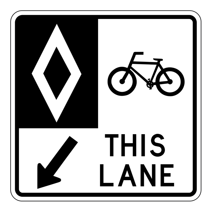 RB184A, Reserved Bicycle Lane (Ground Mounted), 90x90cm