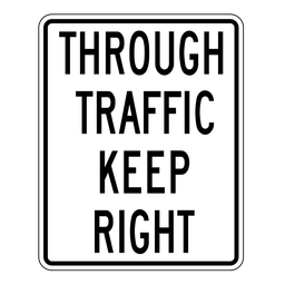 RB27, Through Traffic Keep Right, 60x75cm