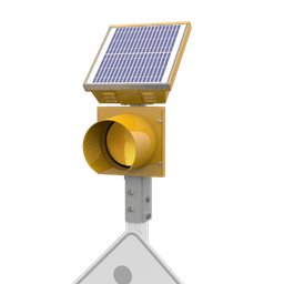[0037151] R247-E, 24 Hour 8" Yellow Flashing Beacon, Wood Post Mount, Integrated Solar Engine Yellow
