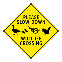 CR3 Please Slow Down Wildlife Crossing, 60x60cm