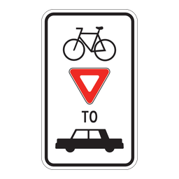 RA17, Bicycles Yield To Vehicles, 45x75cm