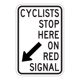 RB101, Cyclists Stop Here On Red Signal, 30x45cm