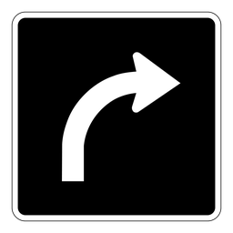 RB42, OVERSIZED Right Turn Only, 75x75cm