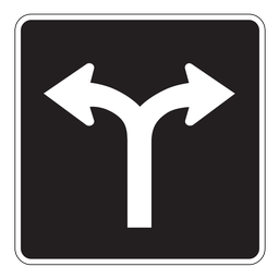 RB45, OVERSIZED Left Or Right Turn Only, 75x75cm
